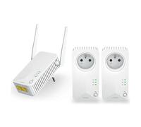 Strong Powerline 600 Trio - Kit d'adaptation pour courant porteur HomePlug AV (HPAV) 2,4 Ghz - Branchement mural