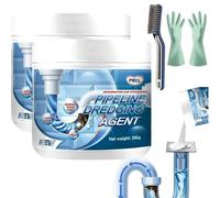 Strong Rohrreinigungsmittel, 2026 Nouvel agent de dragage, cure-pipe, cure-pipe, Rohrreinigungsmittel puissant pour les tuyaux de cuisine et de toilette (2pcs)