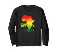 Strong Roots Carte de l'Afrique du Continent Manche Longue