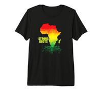 Strong Roots Carte de l'Afrique du Continent T-Shirt Haut de Gamme