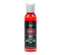 Strong Roots Huile de barbe + cheveux pour homme - Pour le toilettage, après-shampoing hydratant adoucit et favorise la croissance de la barbe, soulage les démangeaisons, huile de ricin noire