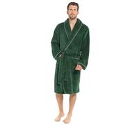 Strong Souls Peignoir en Polaire de Luxe pour Homme avec Bordure Corde Vert Grand