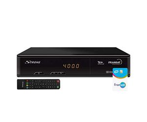 Strong SRT 7405 Décodeur Satellite numérique + Carte FRANSAT (Video et Audio RCA, Alimentation 12 V, HDMI, SCART, USB) Noir