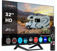 STRONG SRT32HG4723C 32'' TV HD - DVB-S2/C/T2, 12V Idéal pour Les Camping-Cars, Cuisine, Chambre, Bateau, 2 Ports HDMI+ 1 Port USB + Mini-AV + Prise d'antenne/Satellite - Noir [Classe énergétique E]