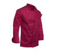 strongAnt easyMove Veste de Chef Homme à Manches Longues avec Boutons-Pression Slim Fit Uniforme Moderne pour Boulanger Bordo, XS