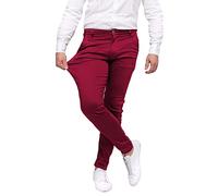 strongAnt Pantalon Chino Homme Coupe Slim fit Power Stretch. Pantalon pour Hommes d'affaires de Style Classique - Bordeaux, 44