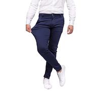 strongAnt Pantalon Chino Homme Coupe Slim fit Power Stretch. Pantalon pour Hommes d'affaires de Style Classique - Bleu Foncé, 44