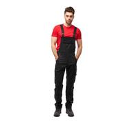 strongAnt Salopette de Travail Homme en Tissu Stretch avec Poches pour genouillères, Pantalon de Travail Robuste pour l'industrie, la Construction et Le Bricolage - Taille: 42, Noir