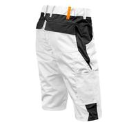 strongAnt Shorts Cargo Homme Stretch pour Peintres, légers Été Court Travail Extérieur Slim Fit - Blanc/Noir, Taille: 48