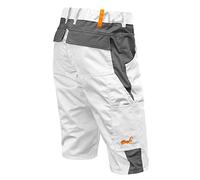 strongAnt Shorts de pour Peintre élastique. Pantalon Court de Travail d'été pour Homme Cargo en Plein air - Blanc-Gris. Taille: 42