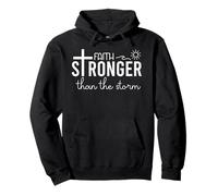 Stronger Than the Storm Faith Sign Bible Verse Inspirational Sweat à Capuche