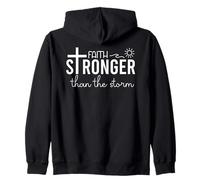 Stronger Than the Storm Faith Sign Bible Verse Inspirational Sweat à Capuche