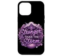 Stronger Than The Storm - Motif Croix avec Fleurs Coque pour iPhone 12 Pro Max