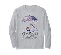 Stronger Than the Storm Psalm 93 Christian Purple Dragonfly Manche Longue