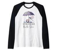 Stronger Than the Storm Psalm 93 Christian Purple Dragonfly Manche Raglan