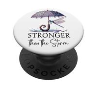 Stronger Than the Storm Psalm 93 Christian Purple Dragonfly PopSockets PopGrip Adhésif