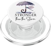 Stronger Than the Storm Psalm 93 Christian Purple Dragonfly PopSockets PopGrip pour MagSafe