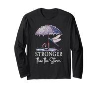 Stronger Than the Storm Psalm 93 Purple Dragonfly Christian Manche Longue