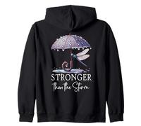 Stronger Than the Storm Psalm 93 Purple Dragonfly Christian Sweat à Capuche