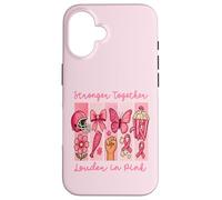 Stronger Together Louder in Pink Breast Cancer Awareness Coque pour iPhone 16