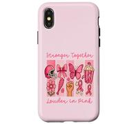 Stronger Together Louder in Pink Breast Cancer Awareness Coque pour iPhone X/XS