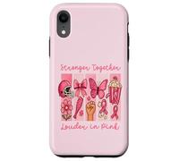 Stronger Together Louder in Pink Breast Cancer Awareness Coque pour iPhone XR