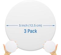Strongest Home Lot de 3 butées de poignée de porte et de mur de 12,5 cm en caoutchouc blanc, coussin de protection mural rond, protection murale silencieuse pour poignée de porte, pare-chocs de porte