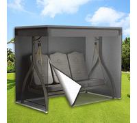 Stronghigheu Housse de balancelle 3 Places en Tissu Oxford 420D Imperméable et Respirant Housse de Protection pour Hamac Jardin Noir 170x125x220cm