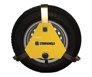 Stronghold Apex Sabot de roue triangulaire 30,5 cm - 33 cm pour caravanes, remorques, box à chevaux, camionnettes et camping-cars Largeur des pneus jusqu'à 165 mm Diamètre 504 mm - 704 mm Vendu Secure