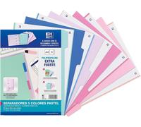 Strongline, Intercalaires De Classement 4 Anneaux A4, Plastique Opaque, 5 Positions, 4 Trous, 5 Couleurs Pastel