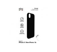 Strongly - Coque de protection pour téléphone portable - silicone liquide - noir - pour Apple iPhone X, XS