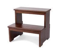 StrongTek Tabouret à Deux marches en Bambou pour Adultes et Enfants, marchepied de lit avec Fond antidérapant, Robuste pour Cuisine, Salle de Bain, Chevet, escaliers en Bois, capacité de 181,4 kg