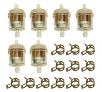 Strongthium 6mm Filtre à Essence 1/4" pour Durite 6-7mm avec Colliers, Compatible ATV Scooter Dirt Bike Tondeuse Moto Motoneige Kart Générateur, Remplace Briggs & Stratton Kawasaki