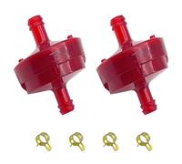 Strongthium 6mm Filtre à Essence Inline 1/4" pour Tondeuse remplace Briggs & Stratton 298090 394358 Toro John Deere + 2 Filtres + 4 Colliers, 75 Microns, Ignifuge