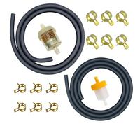 Strongthium Kit Durite Essence 3/16" & 1/4" (5mm & 6mm) + Filtre + 12 Colliers, 1m+1m Tuyaux Carburant pour Adaptable avec Tondeuse Briggs Stratton Moteur Honda GX160 GCV160 Autoportée MTD Pit Bike