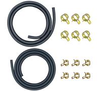 Strongthium Tuyau d'Essence 6,3mm (1/4") & 8mm (5/16") Set en Caoutchouc, compatible avec Tondeuse à Gazon, Quad, Moto, Tracteur, 2m Durite de Carburant avec 12 Colliers de Serrage