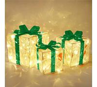 Stronrive Boîte Cadeaux Lumineuse De Noël, Boîtes À Cadeaux À LED avec Noeud pour La Décoration De Noël Ou des Fêtes. Décorations pour Le Mariage, La Cour, La Maison, Les Vacances Et l'art