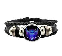 Stronrive Bracelet 12 Constellations du Zodiaque | Bracelets en Cuir PU Réglables Multicouches Tissés À La Main Unisexe | Bijoux du Zodiaque Qui Brillent dans Le Noir, Cadeaux pour Femmes Et Hommes