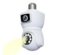 Stronrive Caméra de sécurité à Ampoule | Caméra de Vision 360° - Caméra de Cloud sans Fil à Double Objectif 2.4GHz et Stockage de 128, caméra de détection de Mouvement et Audio bidirectionnel 2MP