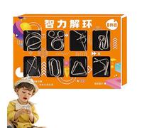 Stronrive Casse-tête en Fer,Jouet Test Jeu Mind Logic IQ 8 pièces | Puzzle en Fil métallique IQ Test -Compression Toys Magic Toy, Puzzle Casse-tête Lisse et sûr