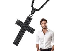 Stronrive Collier Croix Homme,Collier à Pendentif | Pendentif Bijou Charme en Impression 3D avec Compartiment Secret pour Hommes Femmes Événements Religieux Baptême
