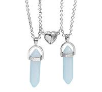Stronrive Collier d'attraction d'Pierre - Colliers en Pierre en | Cœur magnétique Phosphorescent Pendentif Assorti pour Couple