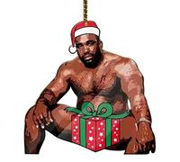 Stronrive de Noël Barry Santa,Décorations de Noël Barry Wood Meme | Pendentifs Suspendus Amusants 2022 pour Porte, fenêtre, Jardin, Salon pour voisins, Amis