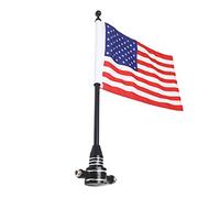 Stronrive Drapeau Moto Arrière, Drapeau Américain USA, USA Et Support Poteau Drapeau Noir, Drapeau Américain Double Face, Porte-Bagages Rond