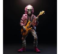 Stronrive Figurines Squelette Rock Band, 2023 Figurines Squelette Cool Décoration Gothique Halloween Sculpture Crâne | Groupe Rock drôle en résine Day of The D Statue
