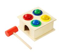 Stronrive Jouets martelant martelant | Reconnaissance des Couleurs pour l'éducation précoce,Jeu Marteau et 4 balles en Bois pour Enfants Apprendre Les Couleurs, Compter Les balles