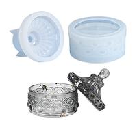 Stronrive Pots pour résine époxy avec Couvercle - Moule boîte Rangement bibelots | Moulage en résine Silicone avec Couvercle pour Organisateur Stockage Bijoux