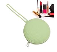 Stronrive Récipient à sucette en silicone, porte-sucette en silicone | Sac de rangement rond portable en silicone pour voyage,Petit sac de rangement avec fermeture éclair et corde pour clés de bijoux