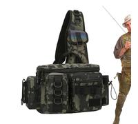 Stronrive Sac Banane de pêche | Sling Bag Leurres Gear Tackle Storage Rod Holder | Sac de pêche à la Mouche léger à bandoulière pour Le Camping, la Chasse, la en Plein air