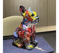 Stronrive Sculptures Bouledogue Graffiti, Debout Ornement Statue Bouledogue Français, Décor À La Maison Bouledogue Éclaboussure Coloré Chien Art Figurine Résine Artisanat Ornement